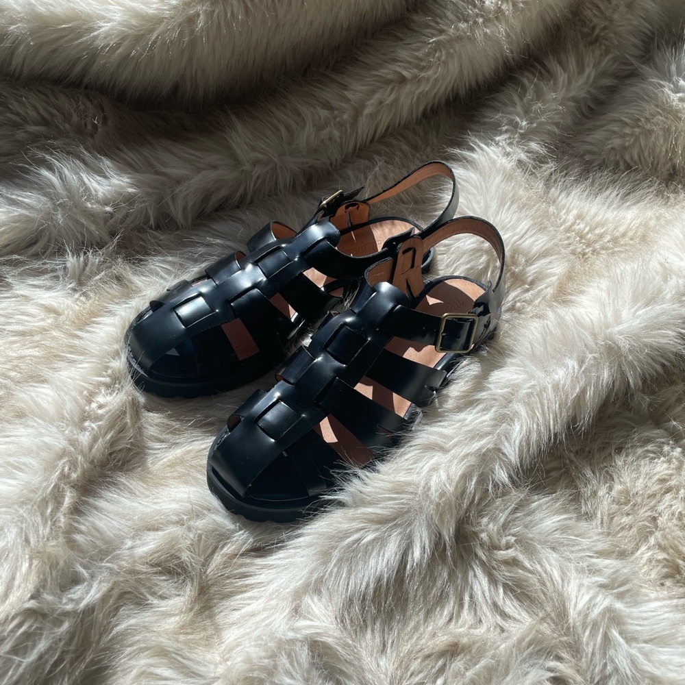 Madewell Black Fisherman Sandals